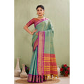Vaystra Silk Blended Jaquard Woven Saree With Unstitched Blouse 5.5Mtr – Light Green
