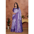 Vaystra Banarasi Silk Jaquard Woven Saree With Unstitched Blouse 5.5Mtr – Purple