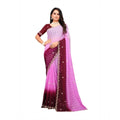 Vaystra Chiffon Embroidred Saree With Unstitched Blouse 5.5Mtr – Pink