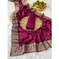 Vaystra Silk Embroidred Saree With Unstitched Blouse 5.5Mtr – Purple