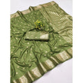 Vaystra Jacquard Silk Jaquard Woven Saree With Unstitched Blouse 5.5Mtr – Green