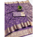 Vaystra Jacquard Silk Jaquard Woven Saree With Unstitched Blouse 5.5Mtr – Purple