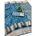 Vaystra Jacquard Silk Jaquard Woven Saree With Unstitched Blouse 5.5Mtr – Light Blue