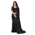 Vaystra Georgette Printed Saree With Unstitched Blouse 5.5Mtr – Black