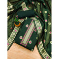 Vaystra Banarasi Silk Printed Unstitched Salwar Suit Material With Dupatta – Bottle Green