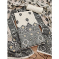 Vaystra Banarasi Silk Printed Unstitched Salwar Suit Material With Dupatta – Black