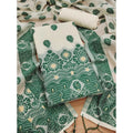 Vaystra Banarasi Silk Printed Unstitched Salwar Suit Material With Dupatta – Bottle Green