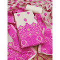 Vaystra Banarasi Silk Printed Unstitched Salwar Suit Material With Dupatta – Pink
