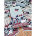 Vaystra Banarasi Silk Printed Unstitched Salwar Suit Material With Dupatta – Grey