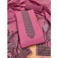 Vaystra Banarasi Silk Printed Unstitched Salwar Suit Material With Dupatta – Pink