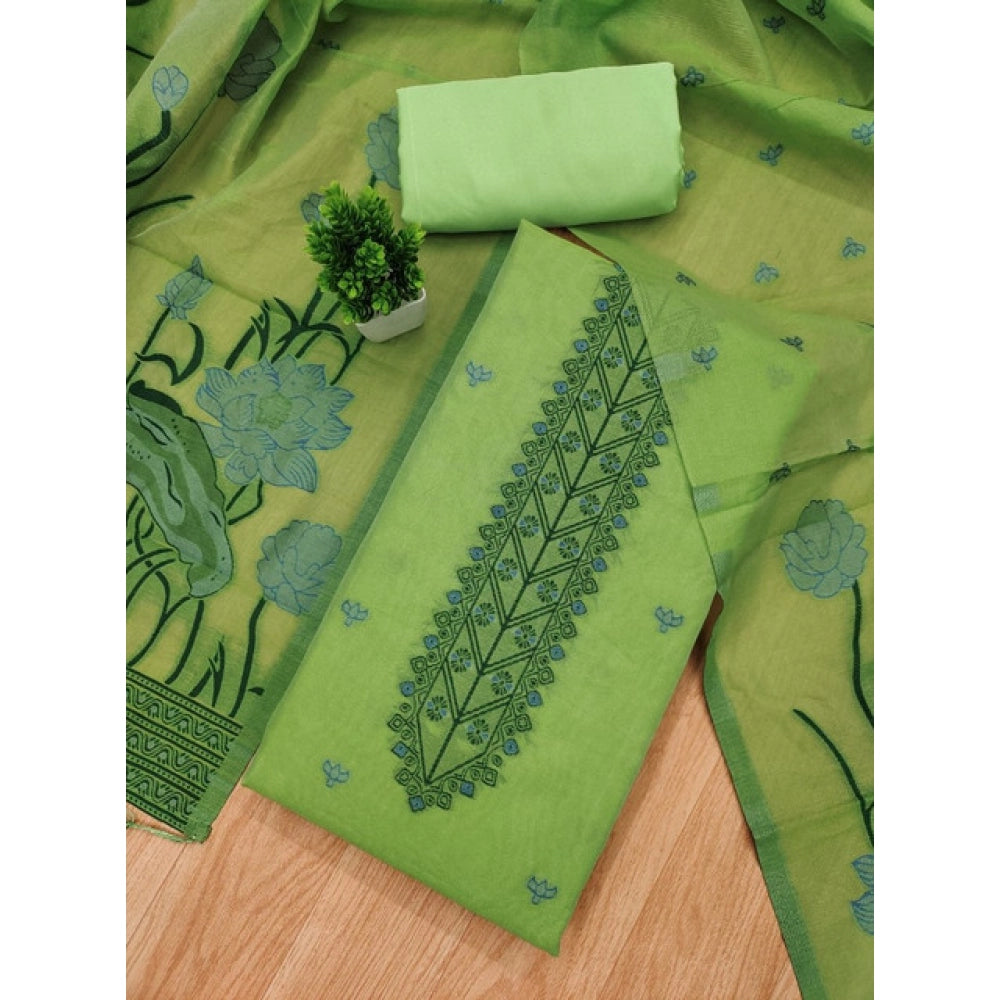 Vaystra Banarasi Silk Printed Unstitched Salwar Suit Material With Dupatta – Pista