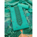 Vaystra Banarasi Silk Printed Unstitched Salwar Suit Material With Dupatta – sea Green