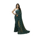 Vaystra Georgette Printed Saree With Unstitched Blouse 5.5Mtr – Green