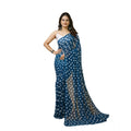 Vaystra Georgette Printed Saree With Unstitched Blouse 5.5Mtr – Blue