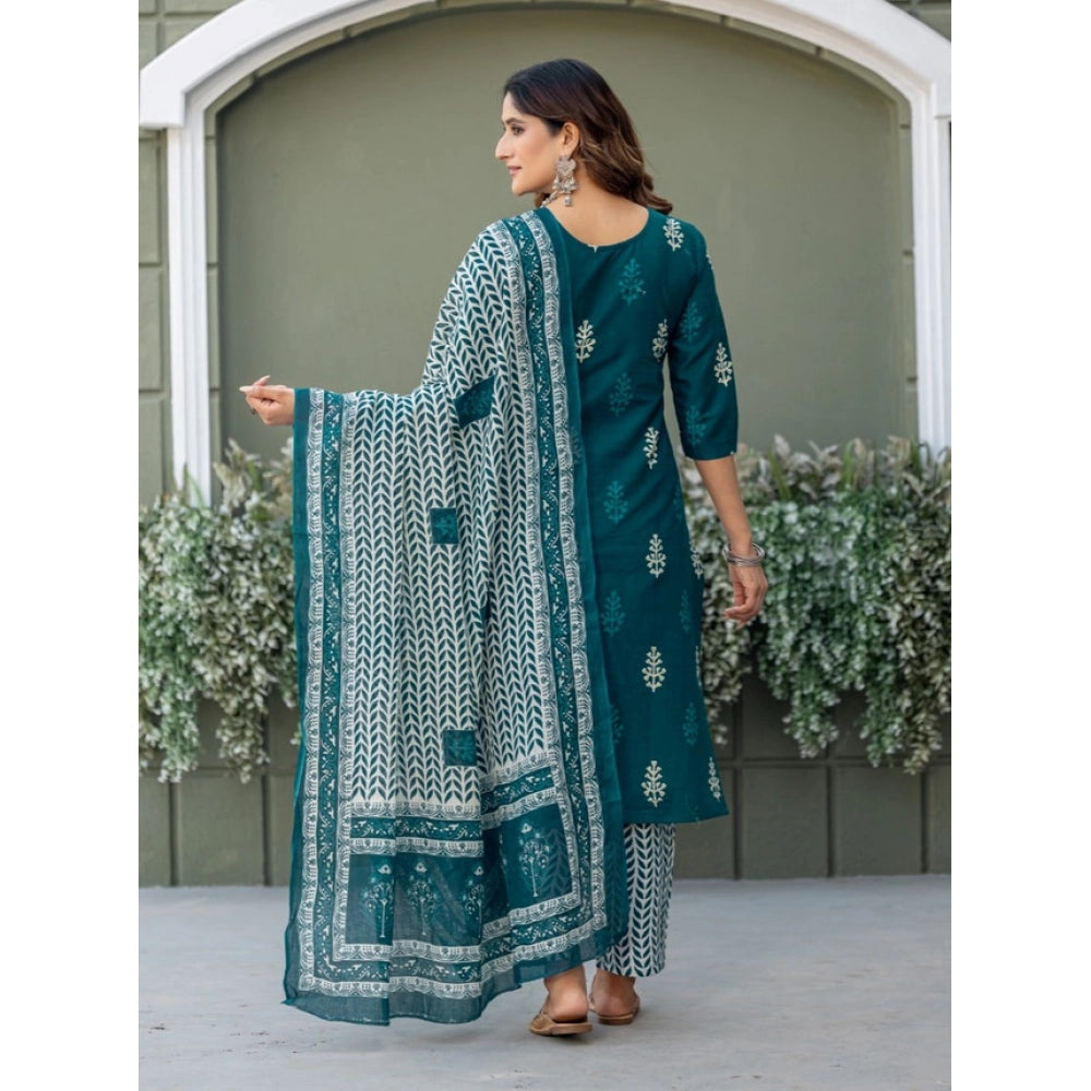 Vaystra Cotton Blend Printed Kurti With Pant Dupatta Set – Morpichh