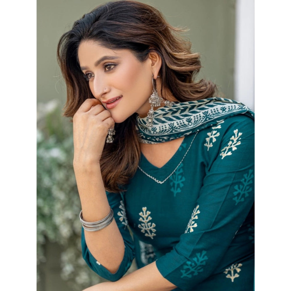 Vaystra Cotton Blend Printed Kurti With Pant Dupatta Set – Morpichh