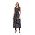 Vaystra Casual Crepe Sleeveless Slit Dress – Black