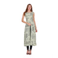 Vaystra Casual Crepe Sleeveless Slit Dress – Light Green