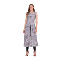 Vaystra Casual Crepe Sleeveless Slit Dress – Light Grey