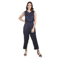 Vaystra Casual Crepe Sleeveless Jump Suit – Navy Blue