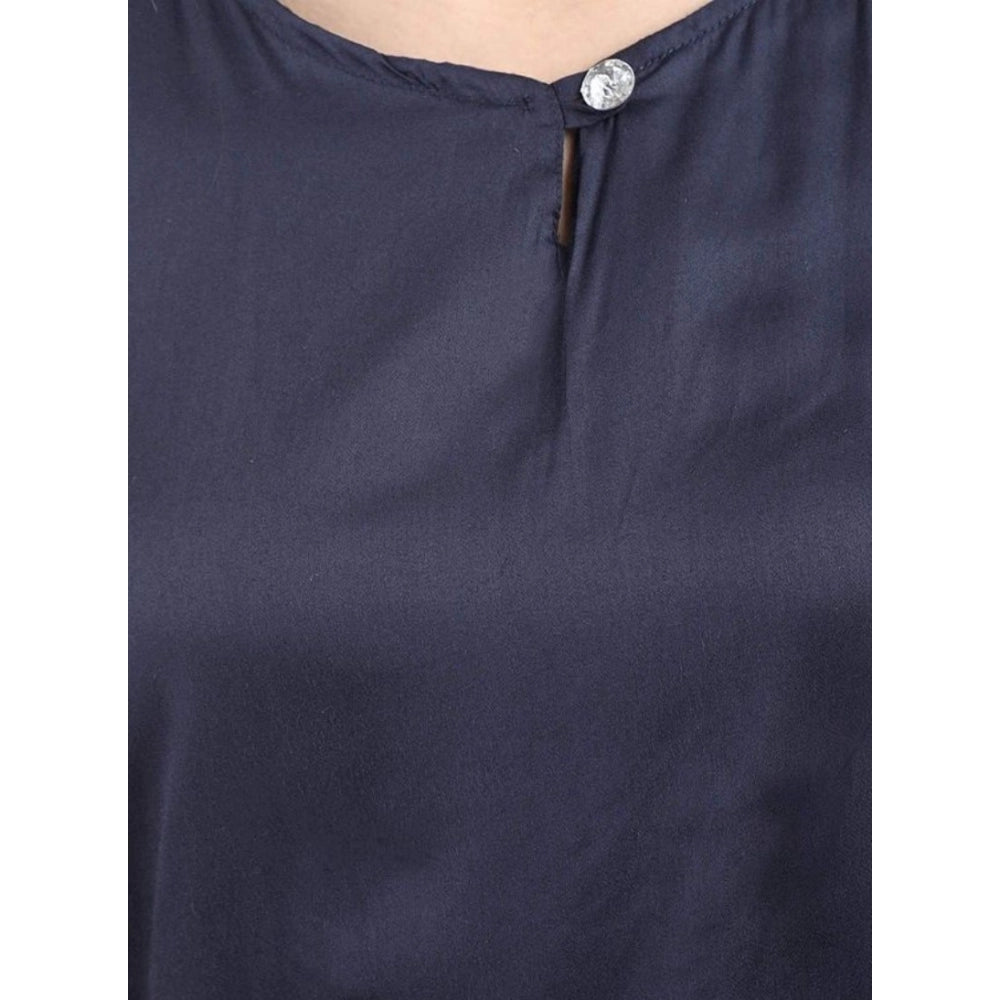 Vaystra Casual Crepe Sleeveless Jump Suit – Navy Blue