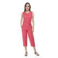 Vaystra Casual Crepe Sleeveless Jump Suit – Pink
