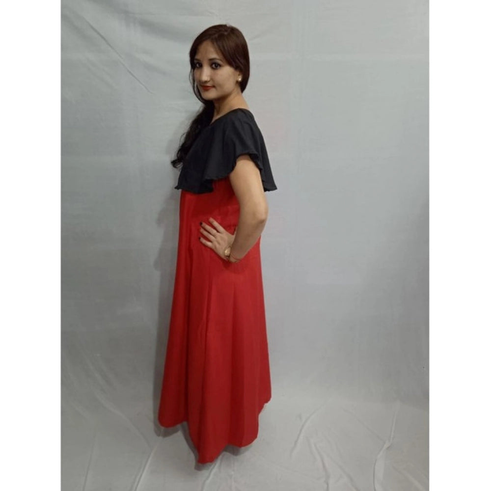Vaystra Casual Crepe Cape Sleeve Dress – Black