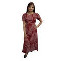 Vaystra Casual Crepe Half Sleeves Dress – Maroon