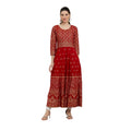 Vaystra Casual Rayon 3-4th Sleeves Anarkali Kurti – Red