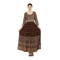 Vaystra Casual Rayon 3-4th Sleeves Anarkali Kurti – Brown