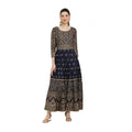 Vaystra Casual Rayon 3-4th Sleeves Anarkali Kurti – Blue