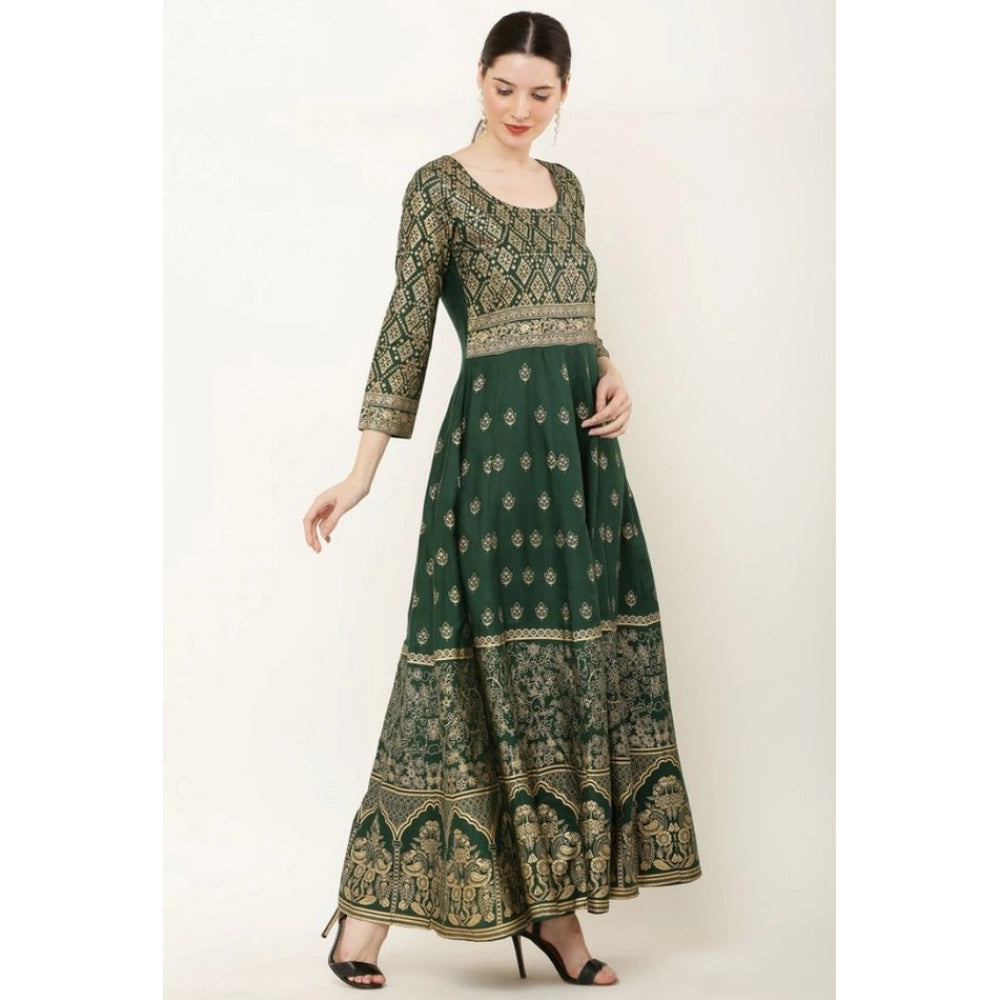 Vaystra Casual Rayon 3-4th Sleeves Anarkali Kurti – Green