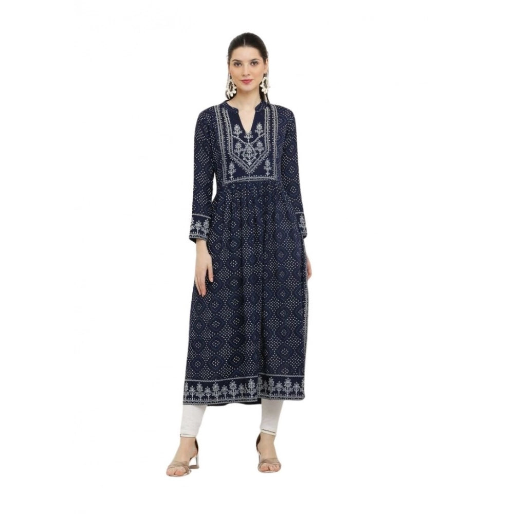 Vaystra Casual Rayon Full sleeve Kurti – Blue