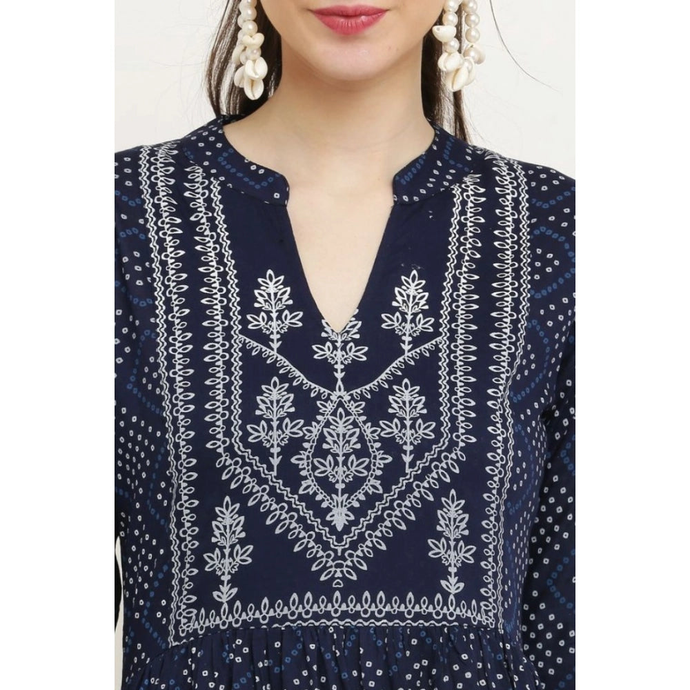 Vaystra Casual Rayon Full sleeve Kurti – Blue
