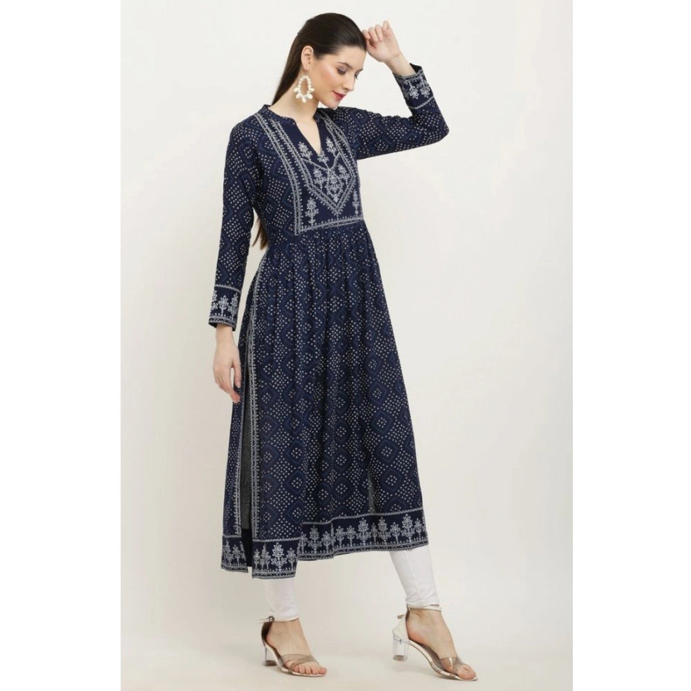 Vaystra Casual Rayon Full sleeve Kurti – Blue