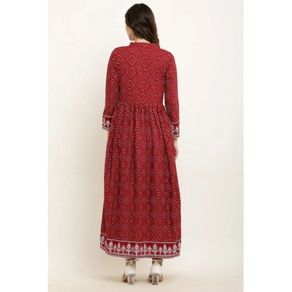 Vaystra Casual Rayon Full sleeve Kurti – Maroon