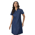 Vaystra Casual Denim Half Sleeves Dress – Blue