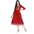 Vaystra Casual Rayon 3-4th Sleeves Kurti – Maroon