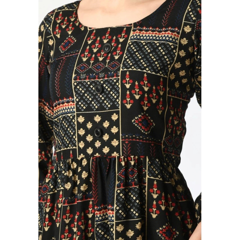Vaystra Casual Crepe 3-4th Sleeves Cord Set – Black