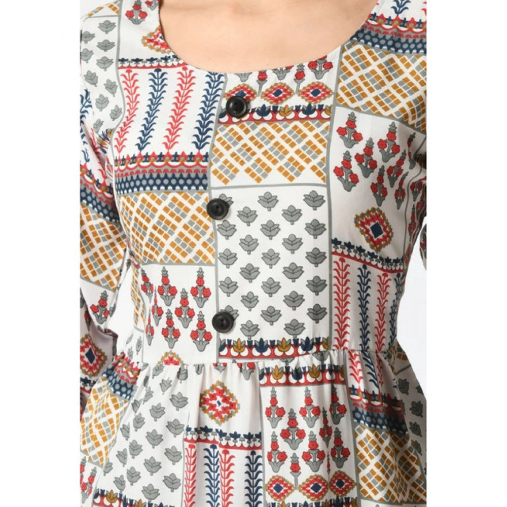 Vaystra Casual Crepe 3-4th Sleeves Cord Set – White