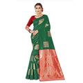 Vaystra Soft Lichi Silk Printed Saree With Unstitched Blouse 5.5Mtr – Green