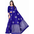 Vaystra Soft Lichi Silk Printed Saree With Unstitched Blouse 5.5Mtr – R-Blue