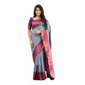Vaystra Soft Lichi Silk Printed Saree With Unstitched Blouse 5.5Mtr – Grey