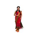 Vaystra Soft Lichi Silk Printed Saree With Unstitched Blouse 5.5Mtr – Red