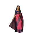 Vaystra Soft Lichi Silk Printed Saree With Unstitched Blouse 5.5Mtr – Red