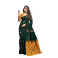 Vaystra Soft Lichi Silk Printed Saree With Unstitched Blouse 5.5Mtr – Green