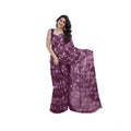 Vaystra Chiffon Printed Saree With Unstitched Blouse 5.5Mtr – Purple