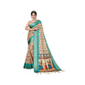 Vaystra Cotton Silk Printed Saree With Unstitched Blouse 5.5Mtr – Sky Blue