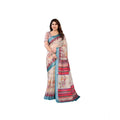 Vaystra Linen Cotton Printed Saree With Unstitched Blouse 5.5Mtr – Cream