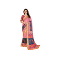 Vaystra Linen Cotton Printed Saree With Unstitched Blouse 5.5Mtr – Pink